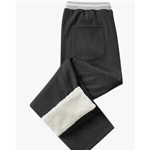 Mens LARGE Sweatpants with Zipper Pockets Soft Fleece Lined Drawstring Waist